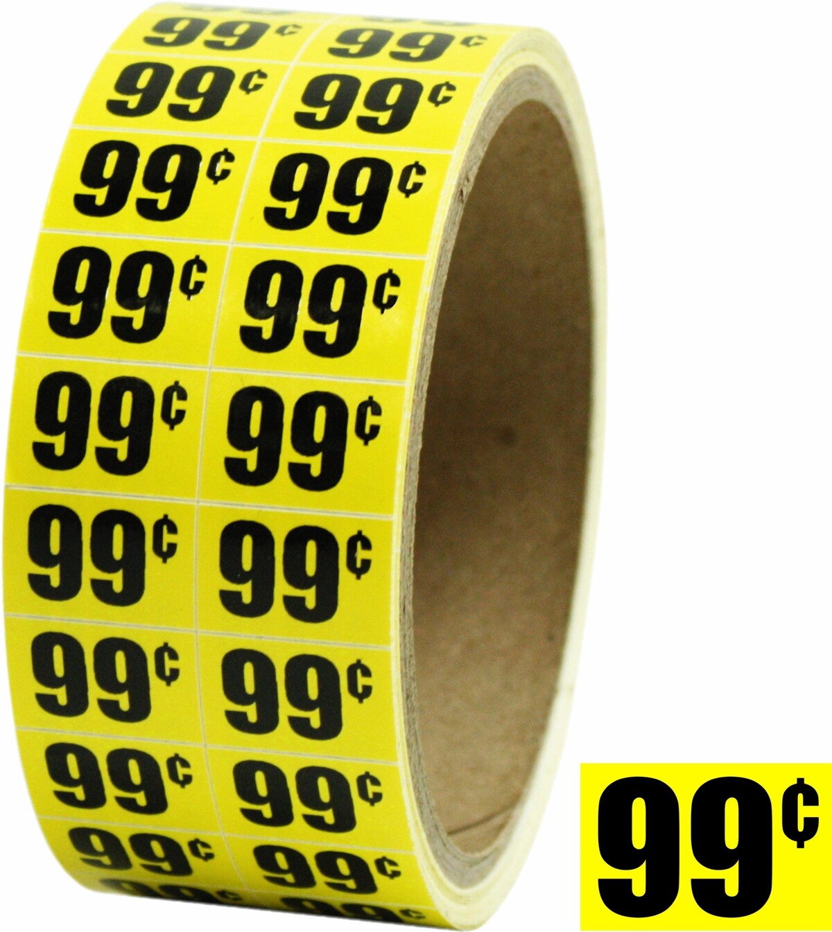 99¢ $1 Sale Discount Price Labels Stickers DAY-GLO YELLOW .75"x.5" Store Use