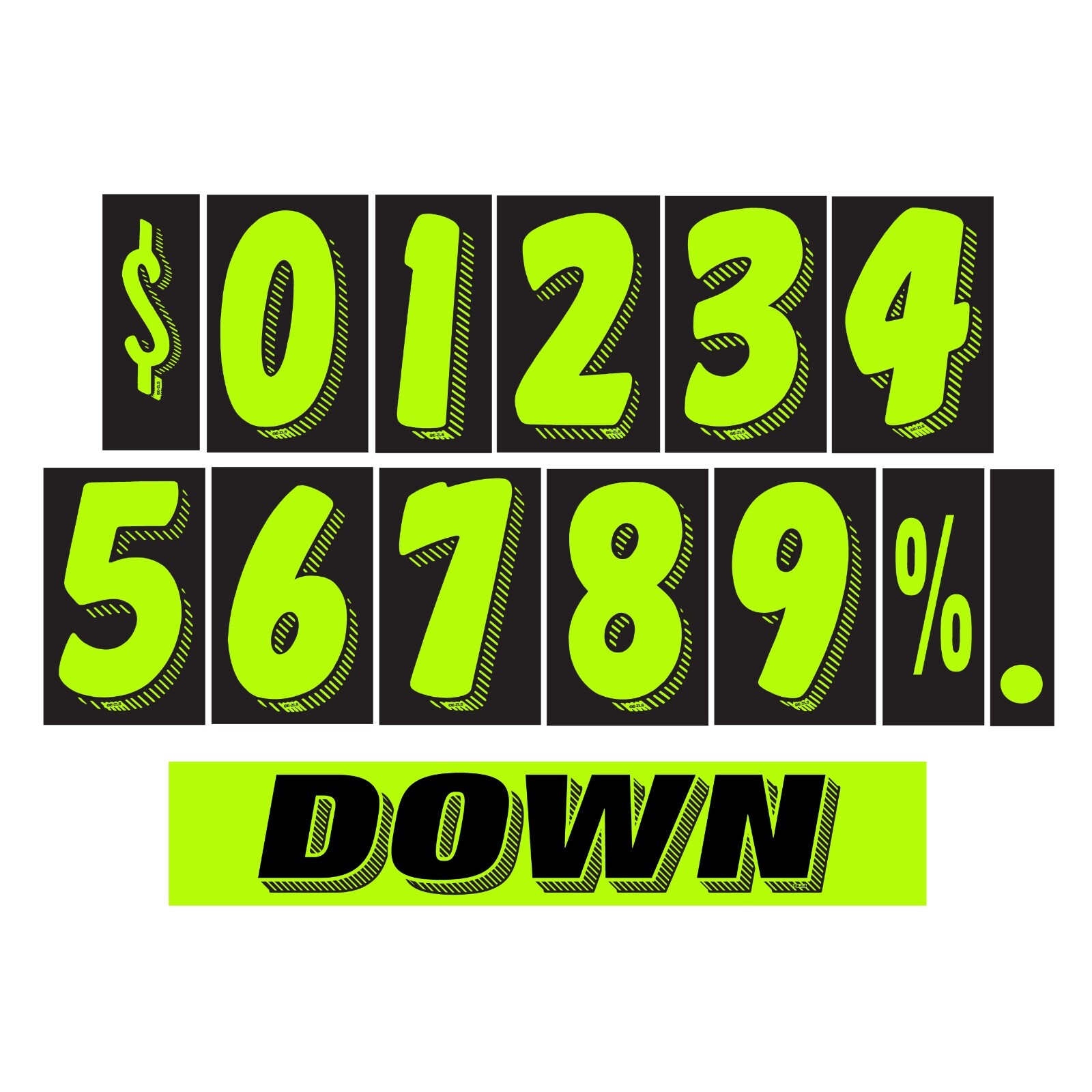 Windshield Price Sticker Pack 180 pcs – Vibrant, Tear-Resistant Numbers, Signs