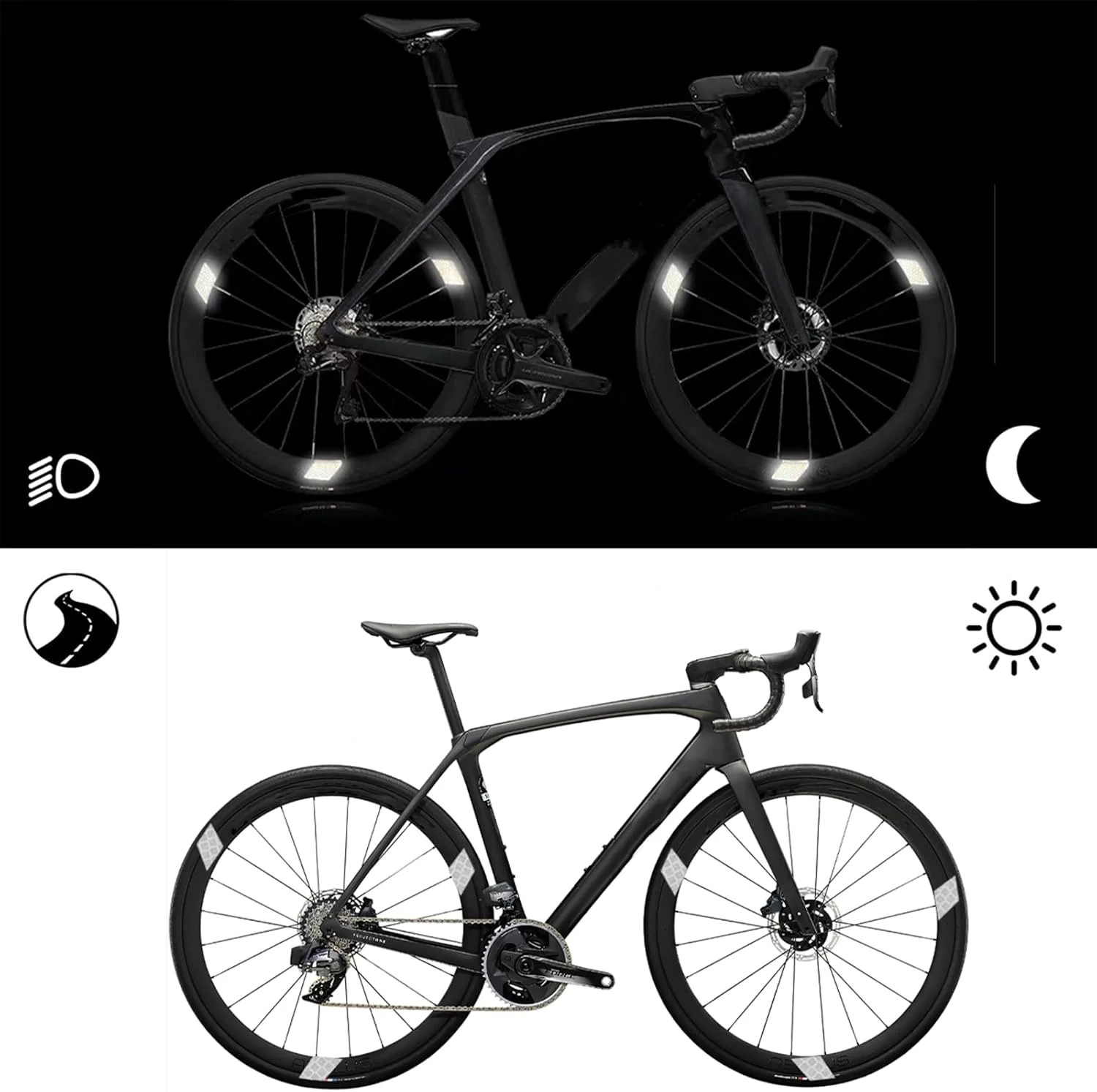 42Pcs Reflective Stickers, Reflective Decals Multi Shapes Kit, Waterproof Outdoo