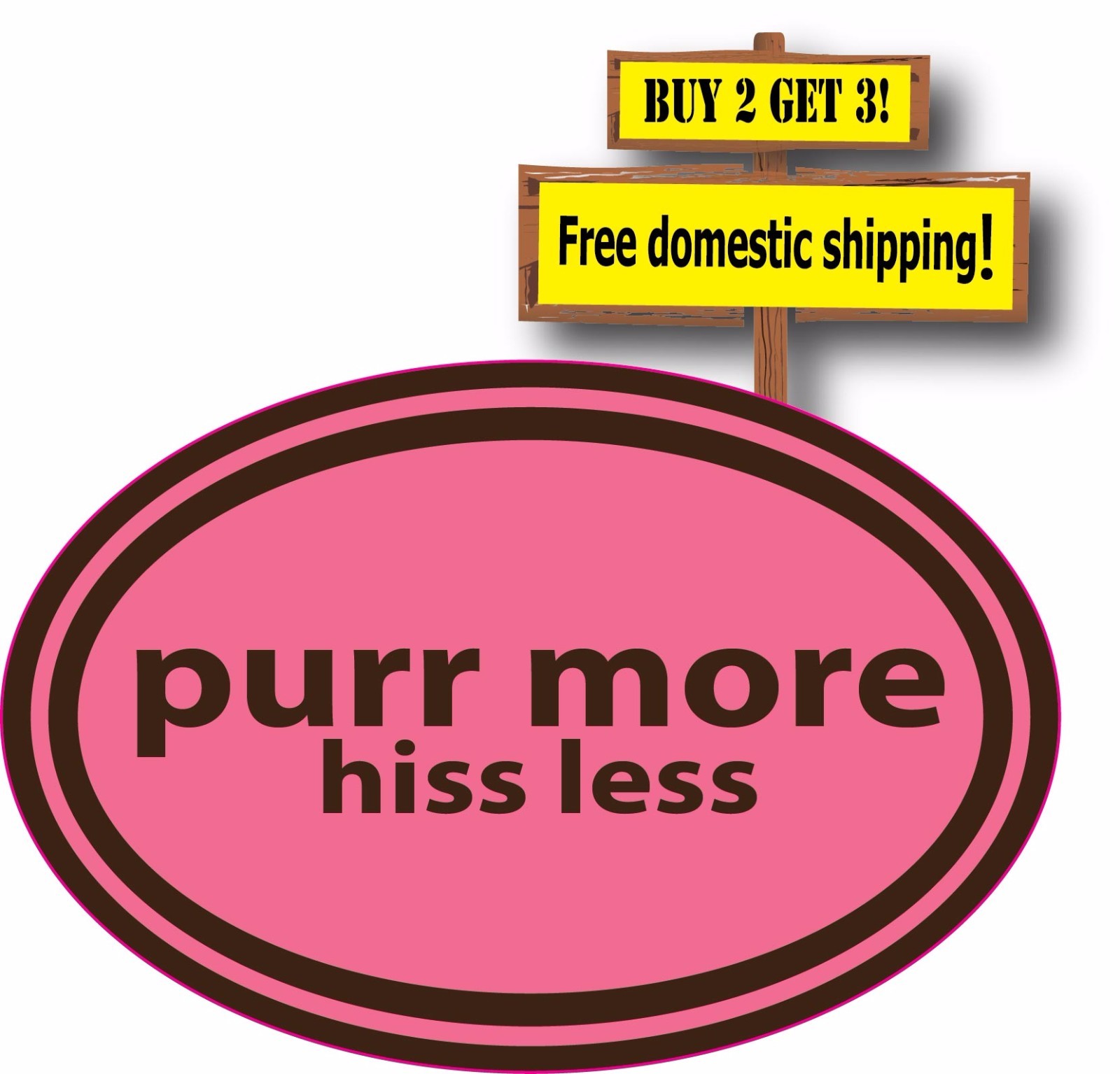 Purr More Hiss Less For All Cat & Dog Lovers Adopt Cats/Dogs Decal Sticker P140