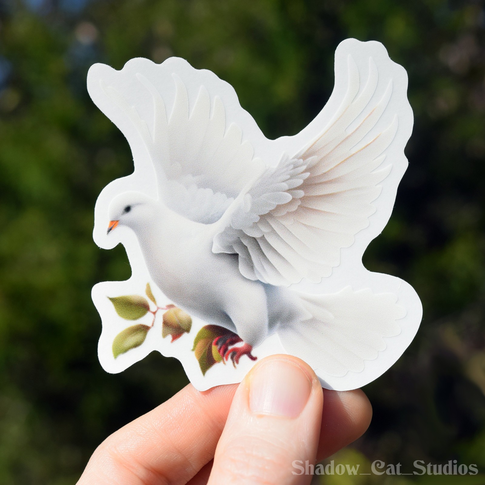 White Dove Die Cut Clear Vinyl Sticker (Facing Left) Premium Quality