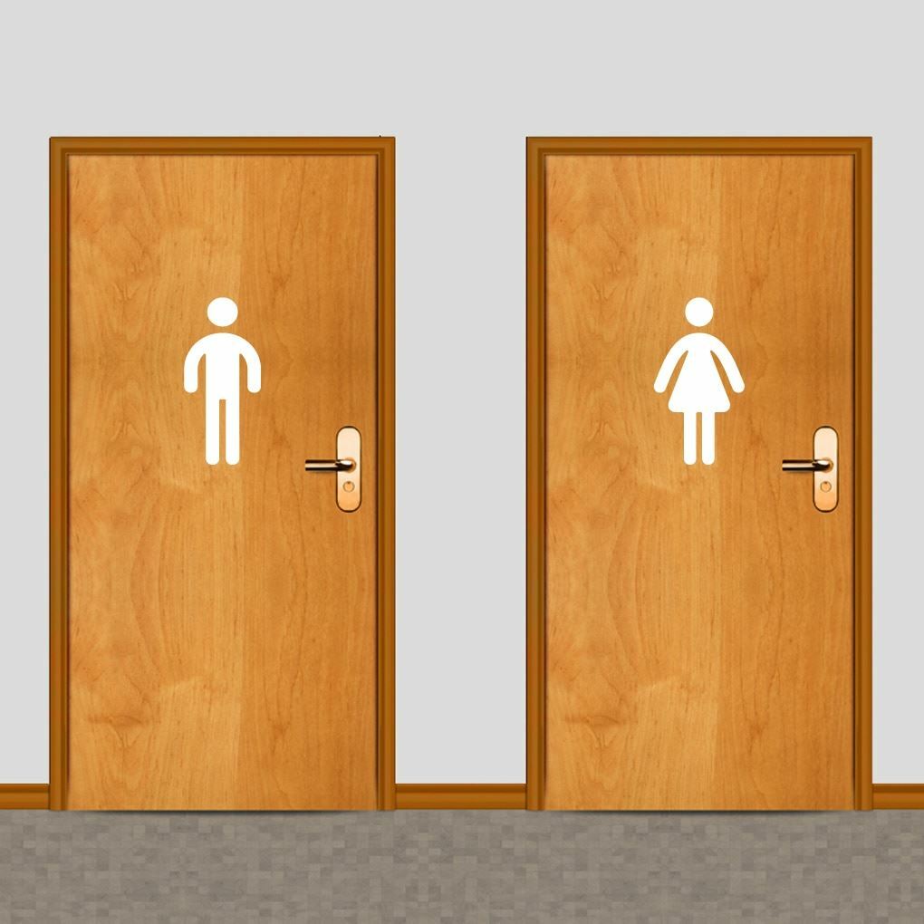 Men's and Women's Restroom Wall Decal Set – Bathroom, Restroom, Signs, Label