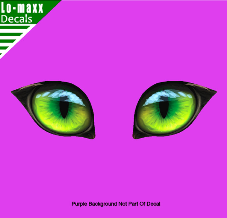 Pair Of Green Cat Eyes Various Sizes Superior High Quality Printed Vinyl Decal