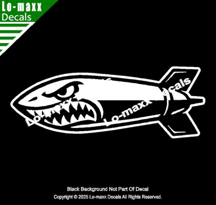WW 2 Angry Fighter Bomb Sticker Military Nose Art Style Avery Dennison Vinyl