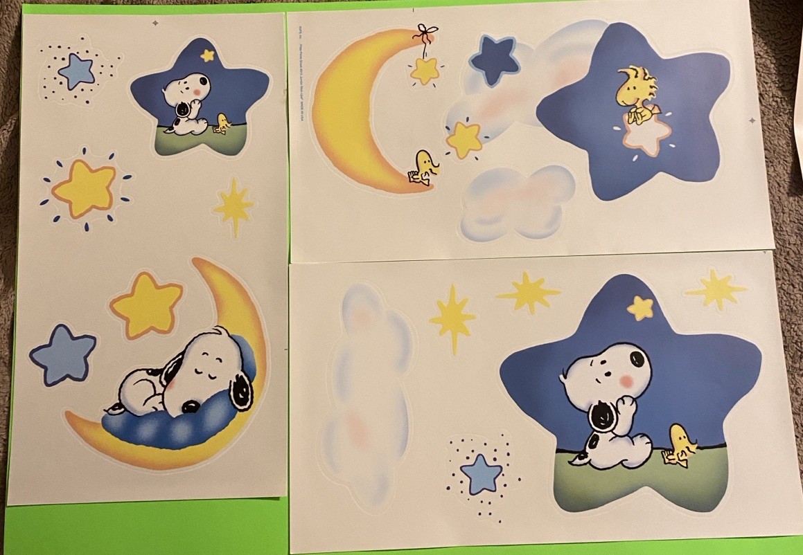 Snoopy Woodstock Peanuts Wall Decal Decor Stickers Set Peel Stick Remove USA