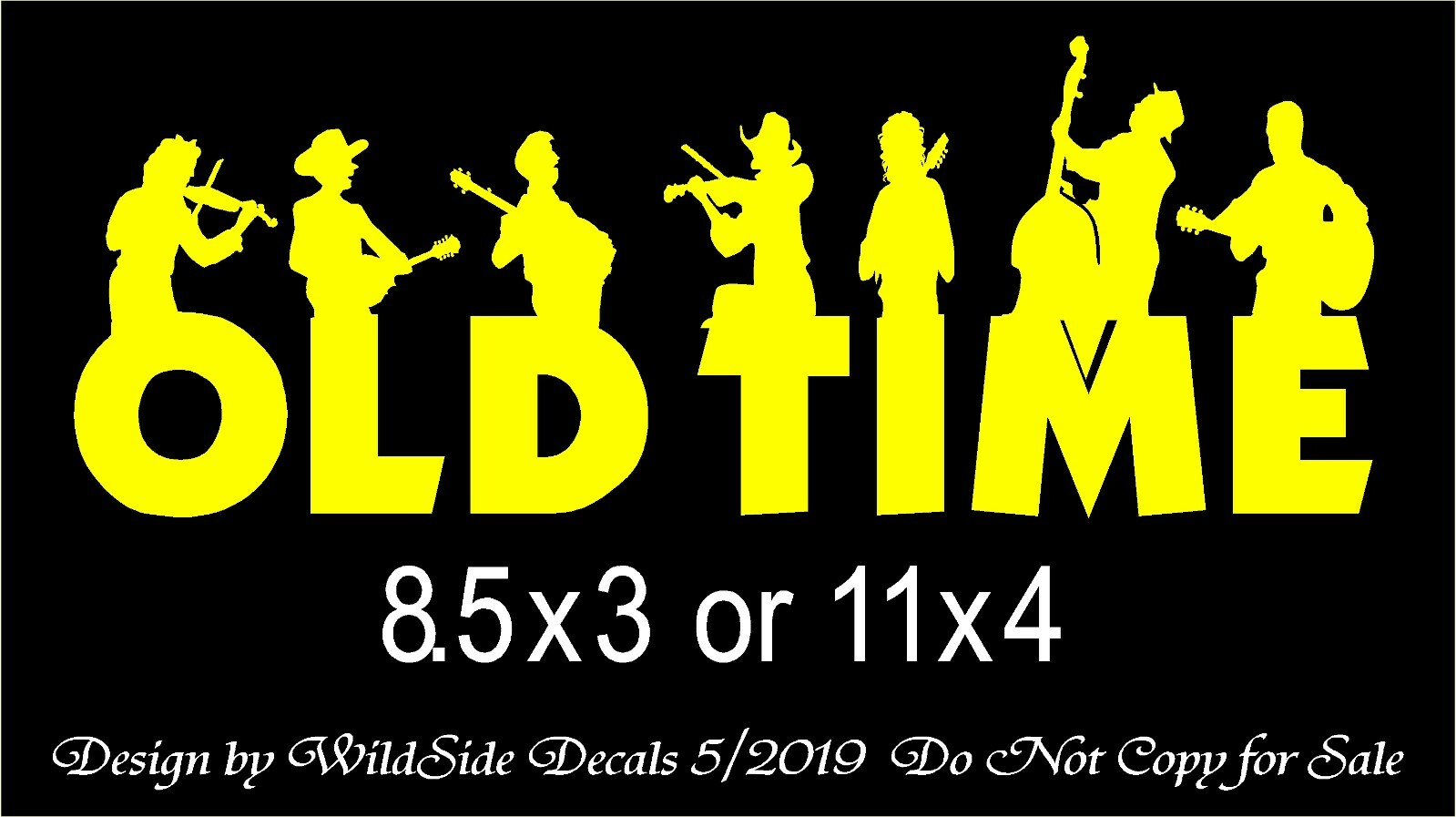 Old Time Music Decal Musicians Vinyl Car Truck Sticker Half Body Silhouettes