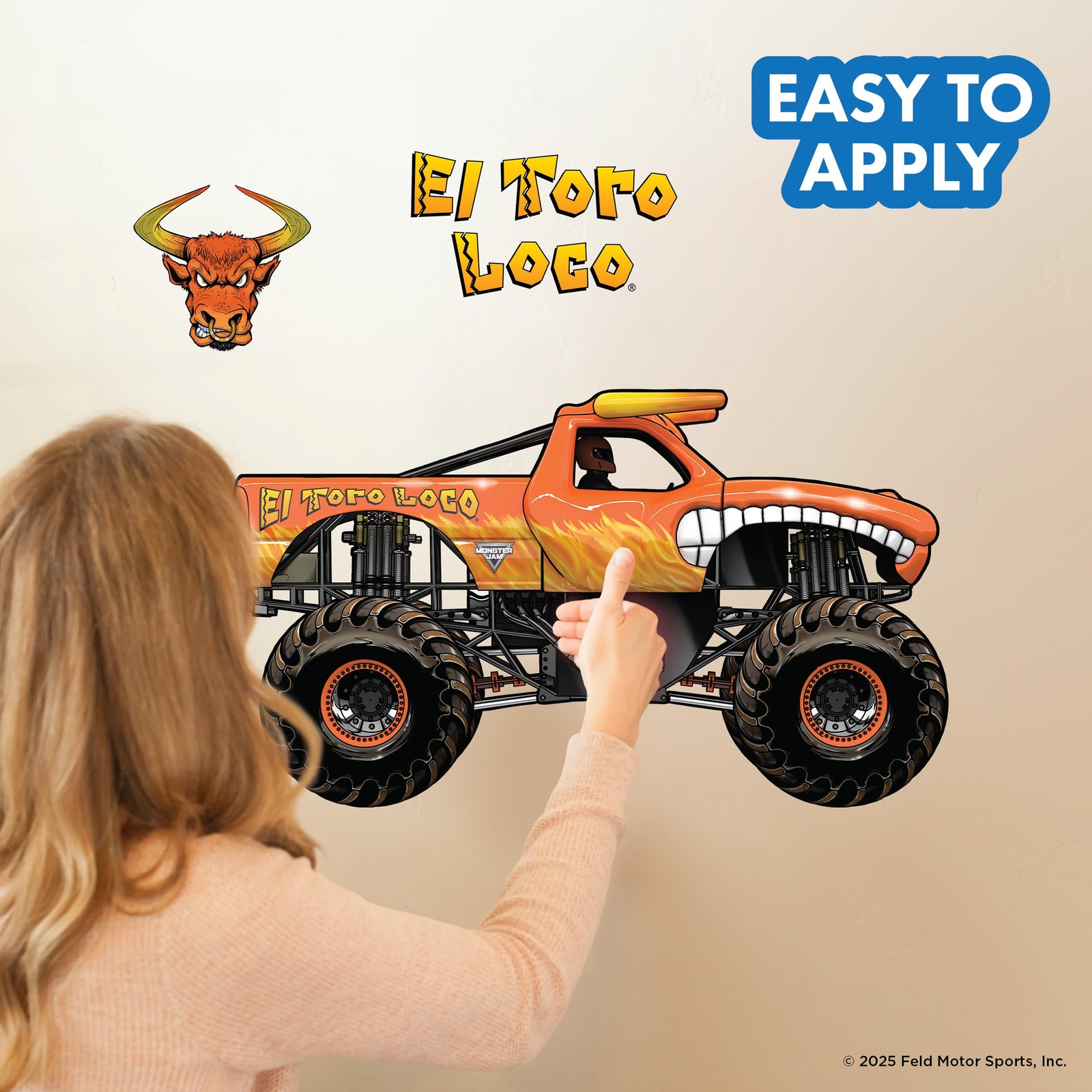 Monster Jam El Toro Loco Truck Wall Decal Large 21" Wide Monster Truck Wall …