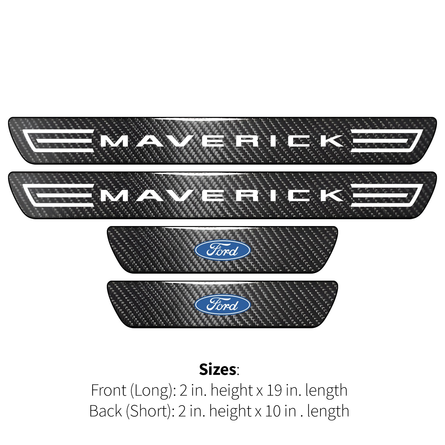 Ford Maverick X-Large Black Carbon Fiber 4 Pcs Universal Door Sill Plates