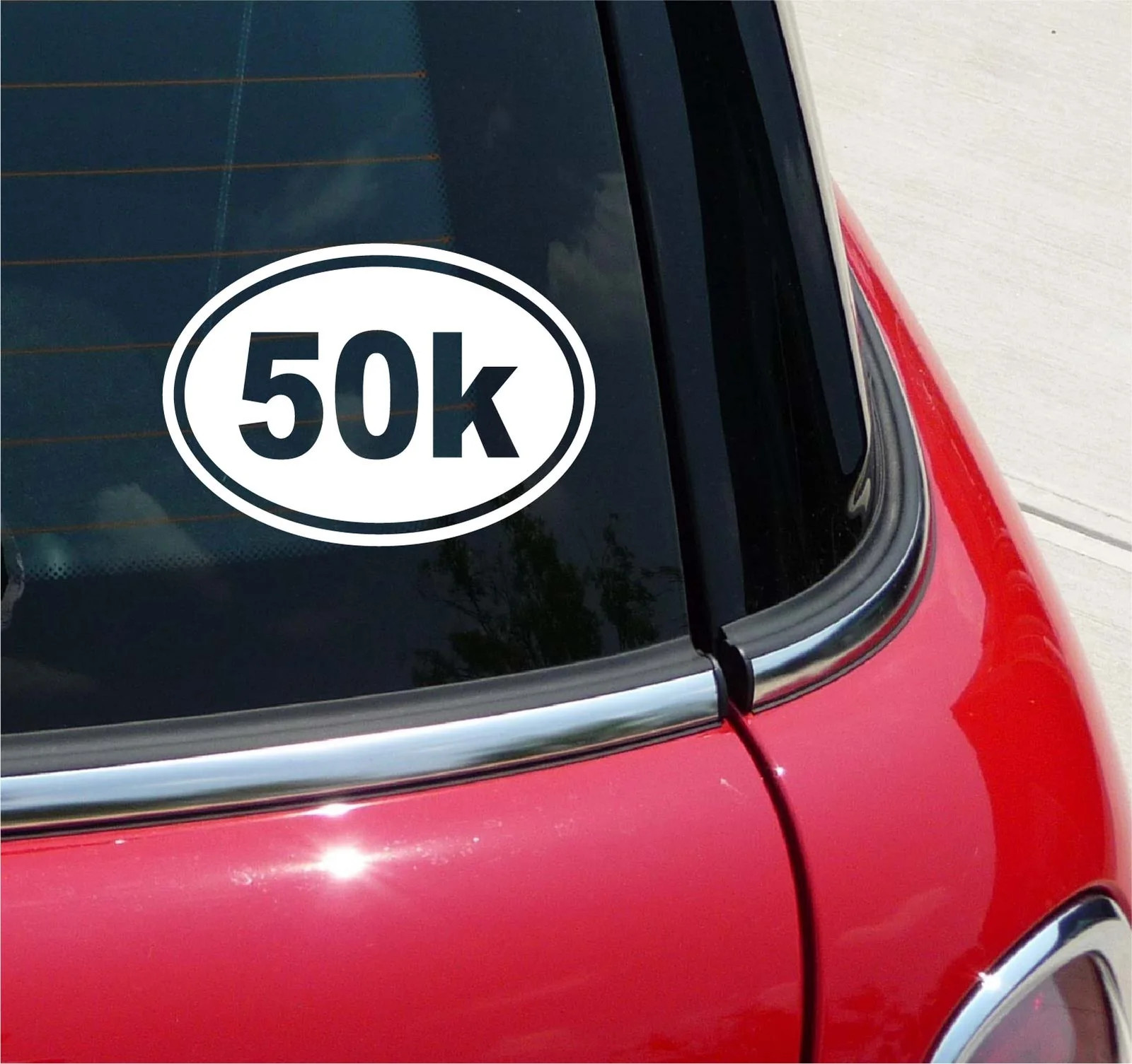 Euro 50k Sports Running Marathon Decal Sticker Car Wall Oval NOT Two Colors