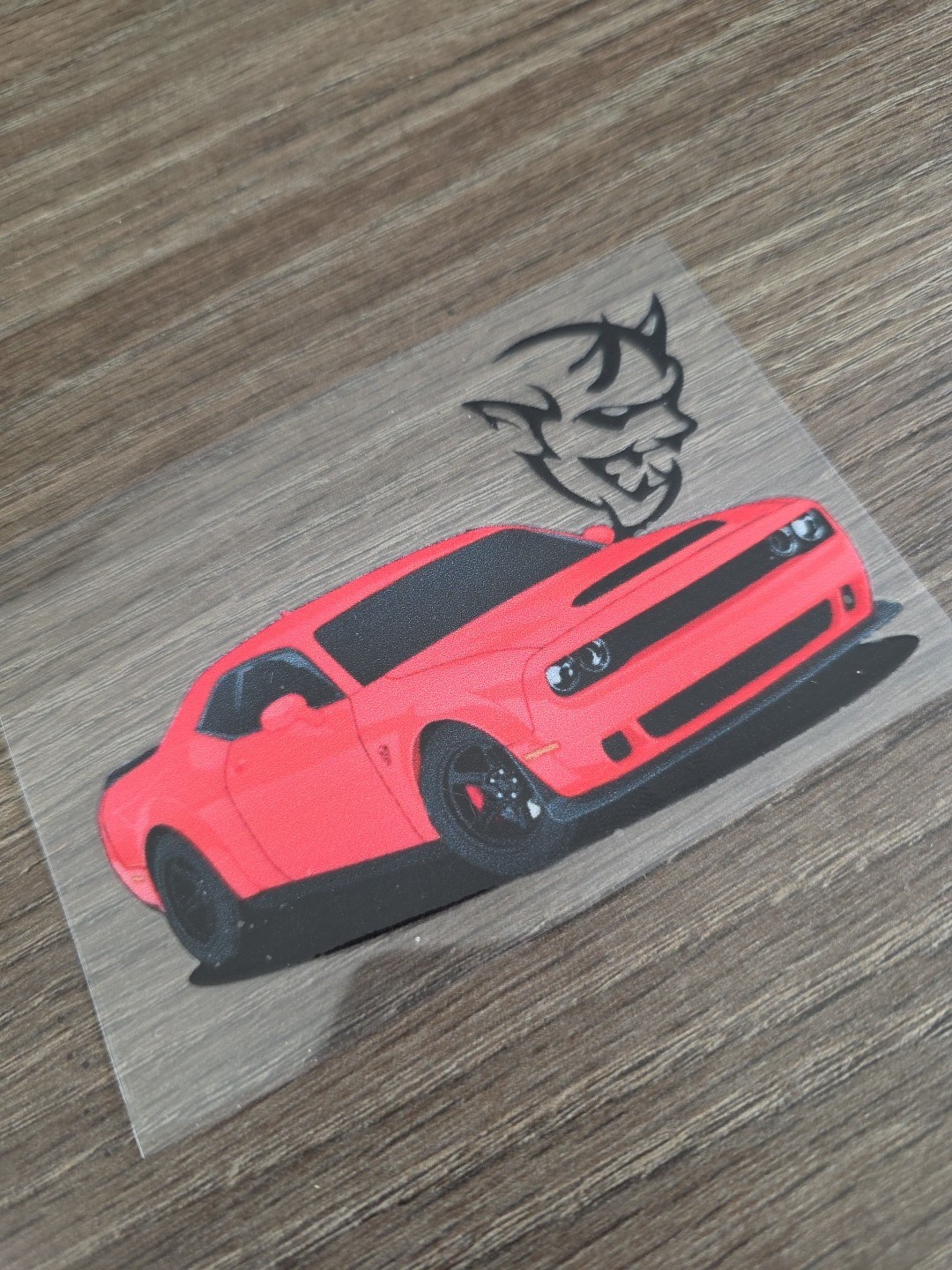 Dodge Challenger Demon High Quality Waterproof Raised UV DTF Window Decal 4in
