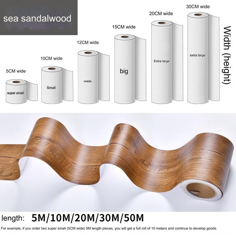 Smooth Application of Multi Color Wooden Texture Skirting Stickers Set