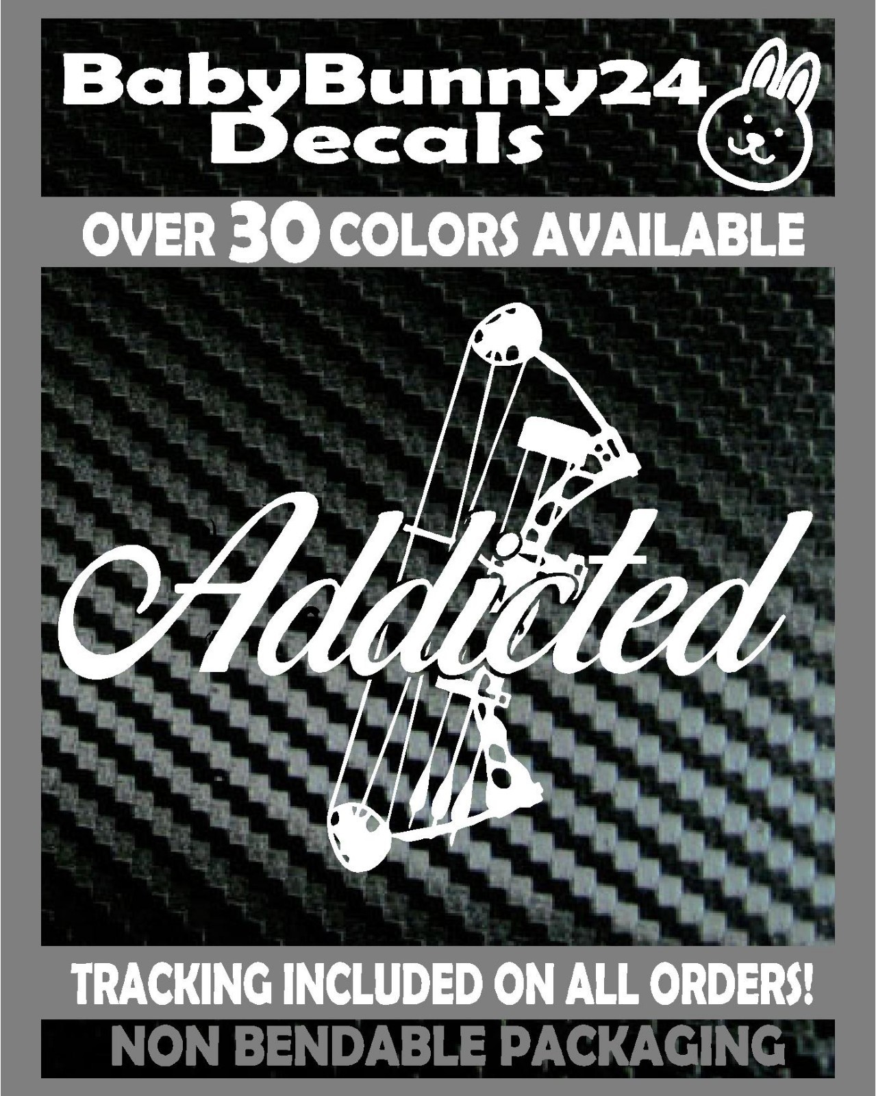 Hunting Addicted Buck Deer Addict Bow Decal Vinyl Sticker Car Truck ATV