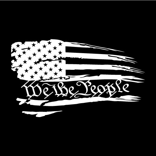 American USA Distressed Flag With We The People Die Cut Decal