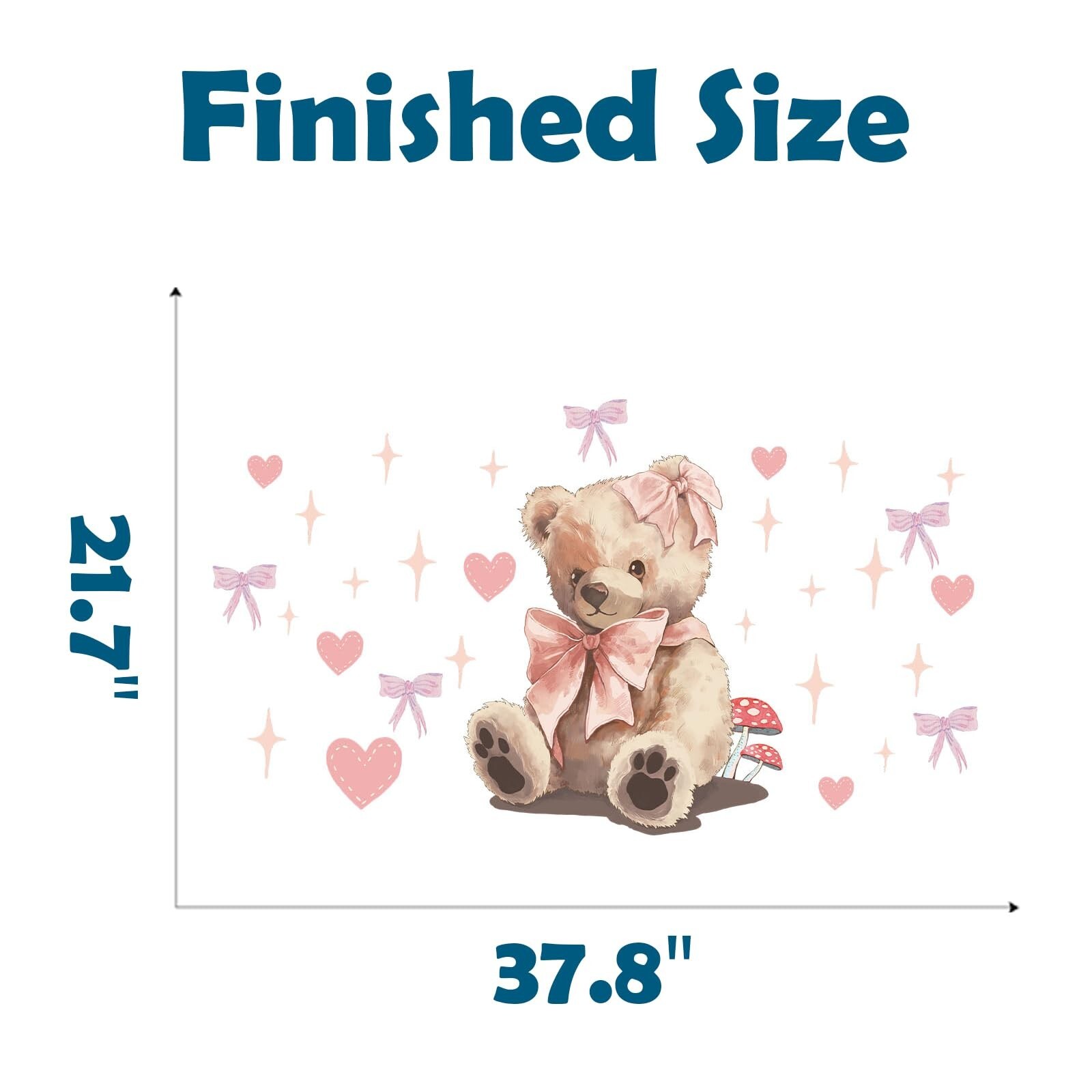Cute Teddy Bear Doll Wall Stickers for Nursery Pink Wall Decals for Kid Girl …