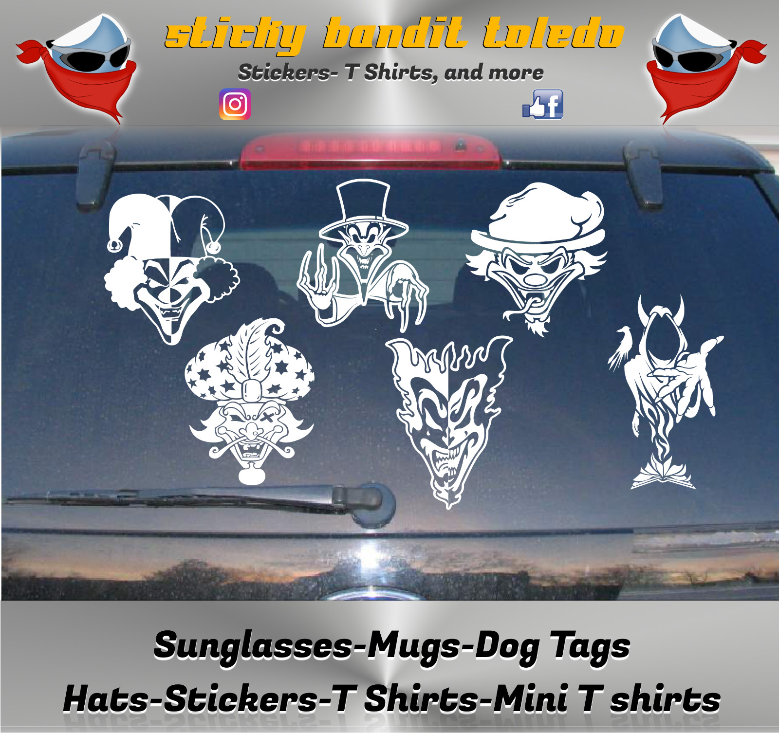ICP Insane Clown Posse Jokers Card 6 inch window vinyl decal sticker