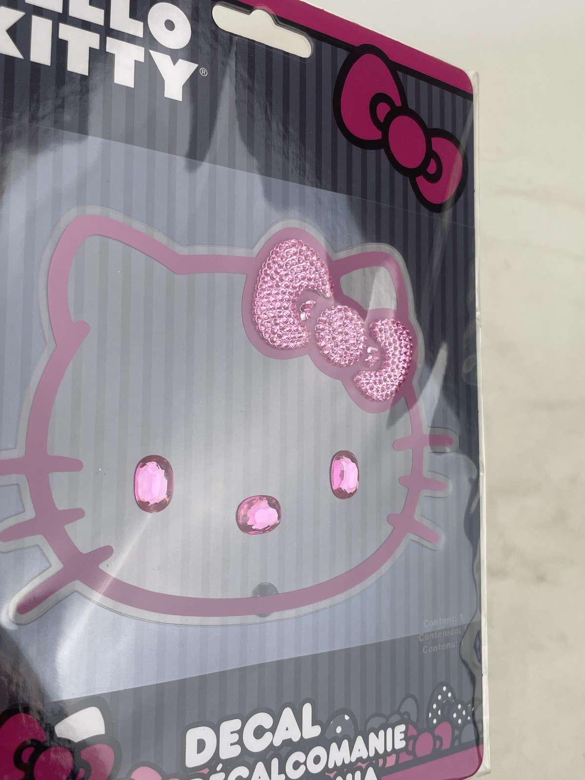 Licensed Sanrio Hello Kitty Pink Bling Sticker Auto Home Office Luggage 2 pak
