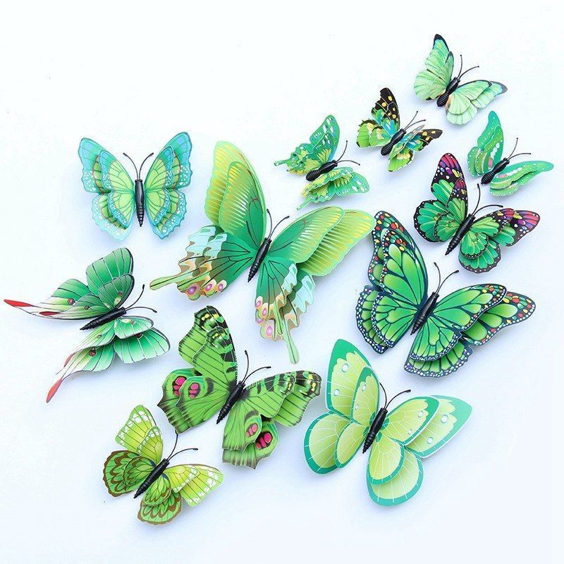 Wall Butterfly Art Decor 3d Home Sticker Decal Stickers Room Diy Decals 12pcs