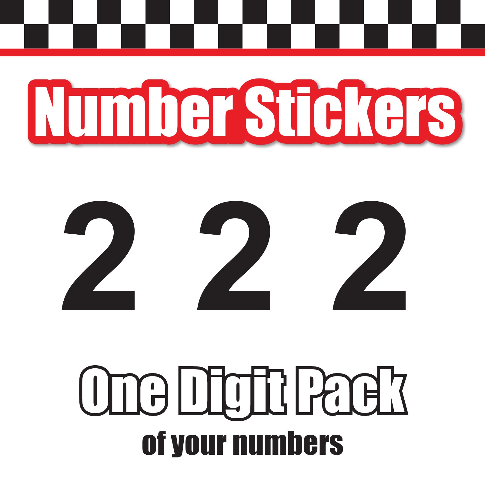 3x 3 Digit Custom Single Number Stickers Decal Locker Door Mailbox Arial
