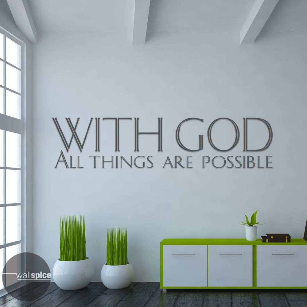 With God All Things Are Possible Vinyl Wall Decal Sticker