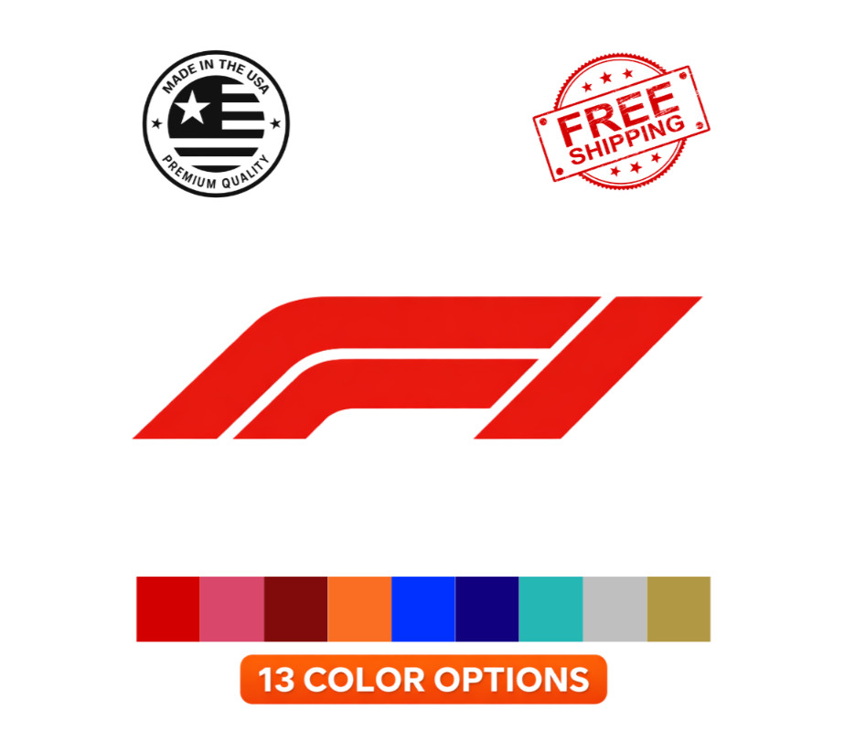 F1 Logo Vinyl Decal – Many Color and Sizes – Sticker – Formula One Racing