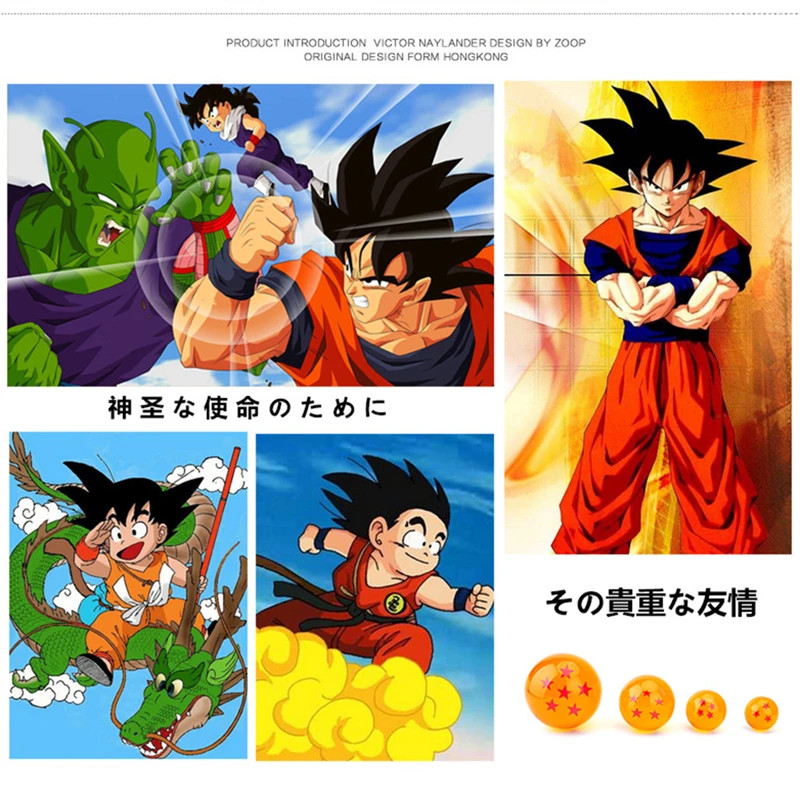 7Pcs/Set Dragon Ball Z 7 Stars Orange Crystal Ball Anime Figure Toys Anime Colle