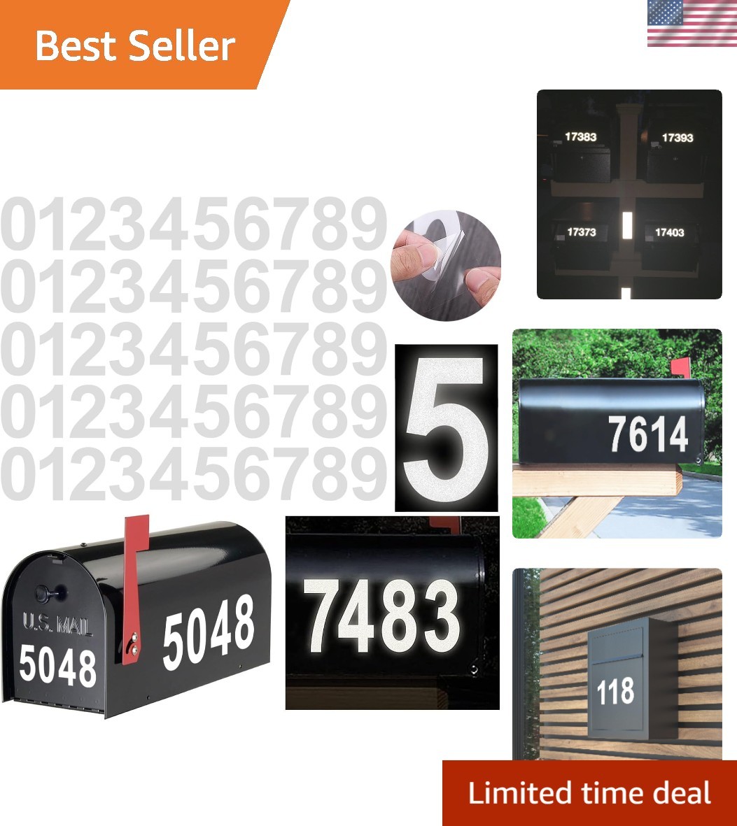 Modern 2" Waterproof Reflective Address Numbers – Die Cut Vinyl Decals Pack