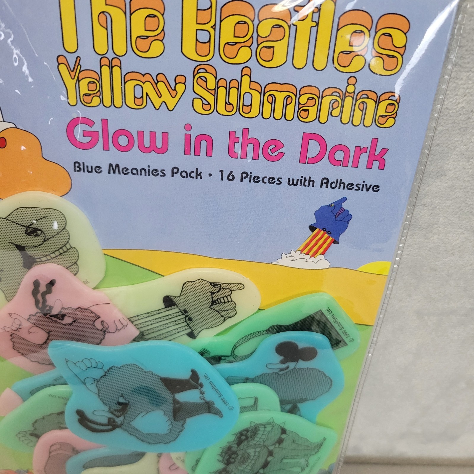 The Beatles Yellow Submarine Glow in the Dark Blue Meanies Wall Decoration 1999