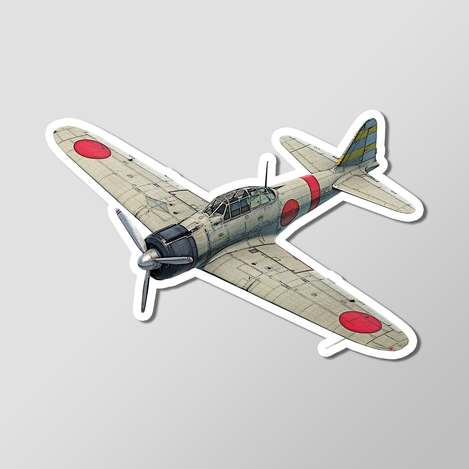 Japanese Navy A6M2 Zero WW2 Fighter Plane Vinyl Laptop Desktop Glossy Sticker 4"
