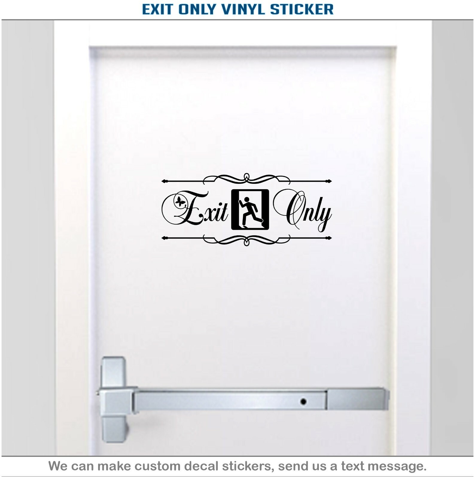 Exit Only Alarm Door Sign Business Store Entrance Art Sticker Vinyl Decal 169