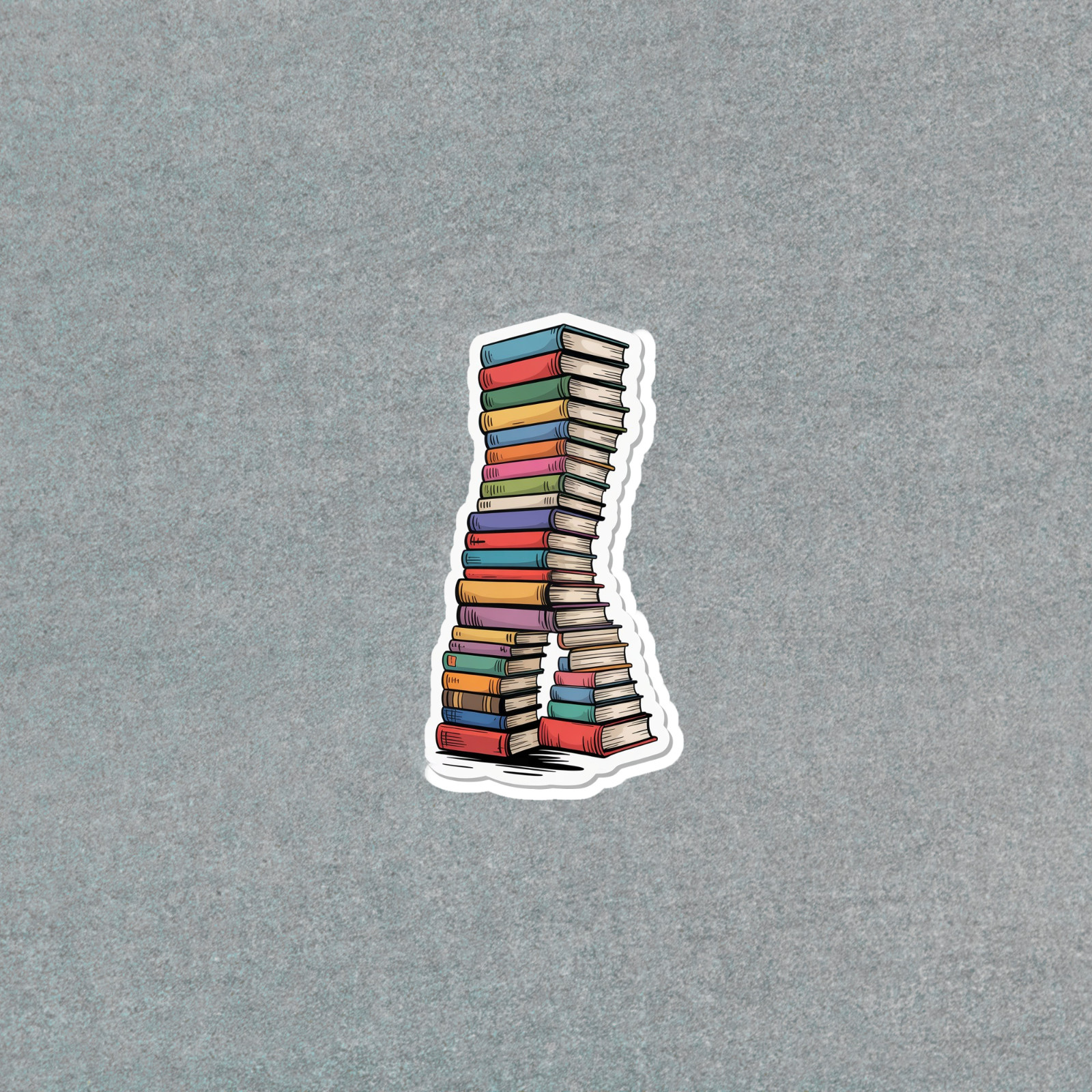 Colorful Book Stack Sticker for Bookworms and Reading Lovers #6501