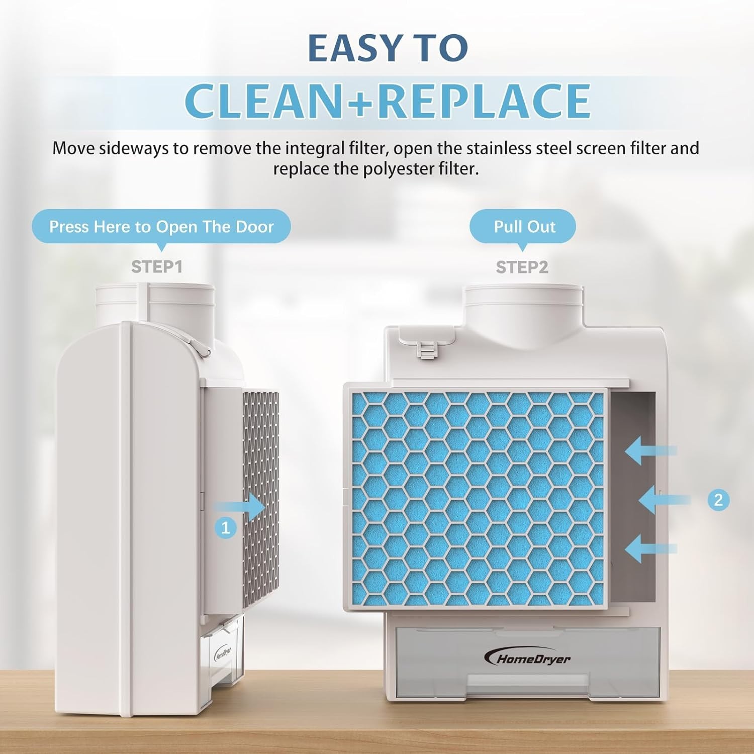 3-in-1 Indoor Dryer Vent Kit, Stainless Steel Filter, Air Quality System & 6 Fil