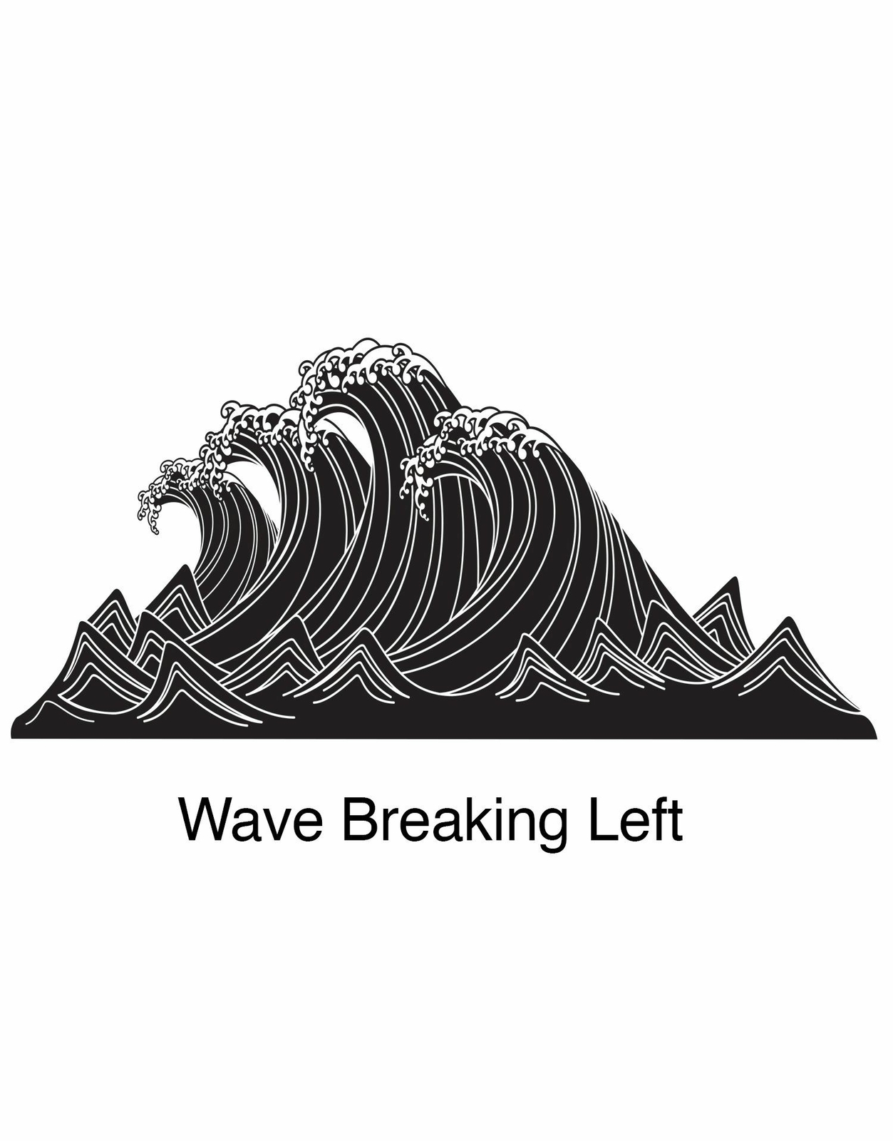 Japanese Typhoon Wave Abstract Wall Decal Sticker. Hokusai Great Wave. #6110