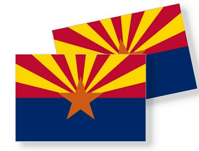 Arizona State Flag – Set of 4 Vinyl Sticker / Adhesive Decals Various Sizes