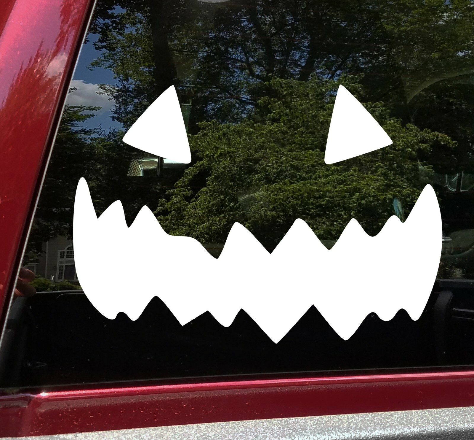Pumpkin Face Vinyl Decal V9 – Halloween Creepy Smile Scary – Die Cut Sticker