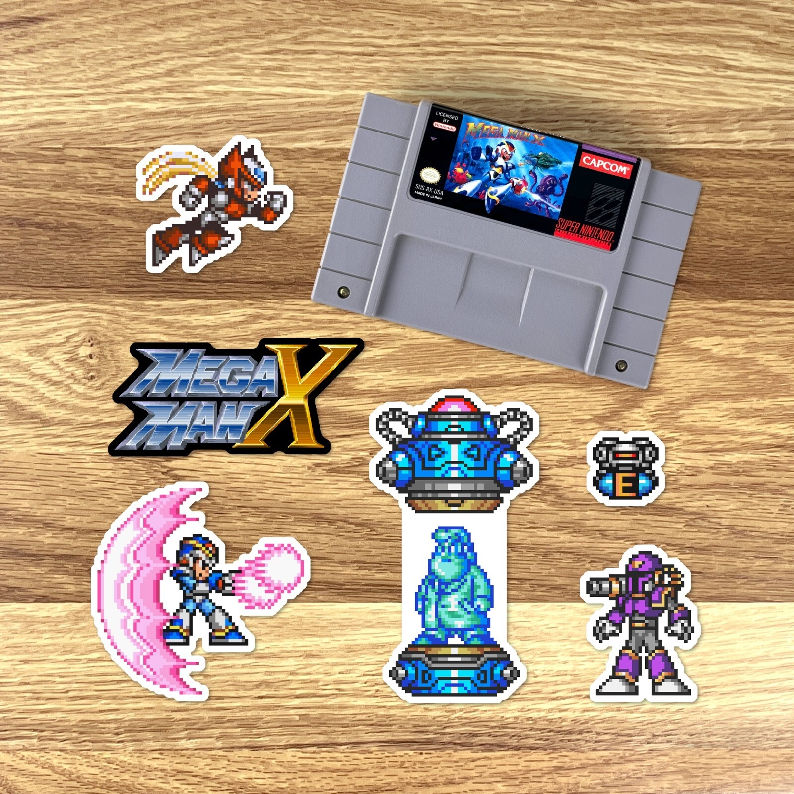 Mega Man X Stickers Super Nintendo SNES Pixel Art 45 Sticker Pack