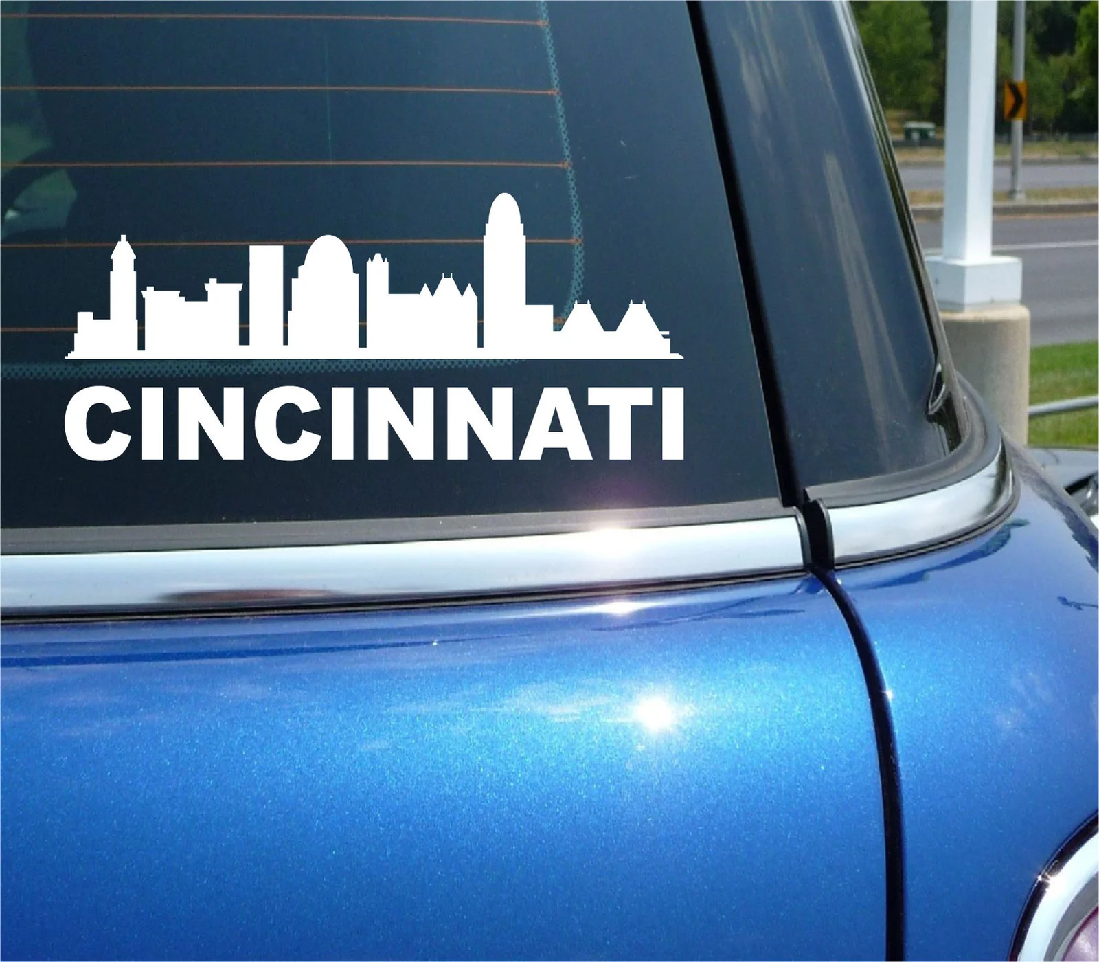 CINCINNATI OHIO CITY SKYLINE CITYSCAPE CAR WALL DECAL BUMPER STICKER
