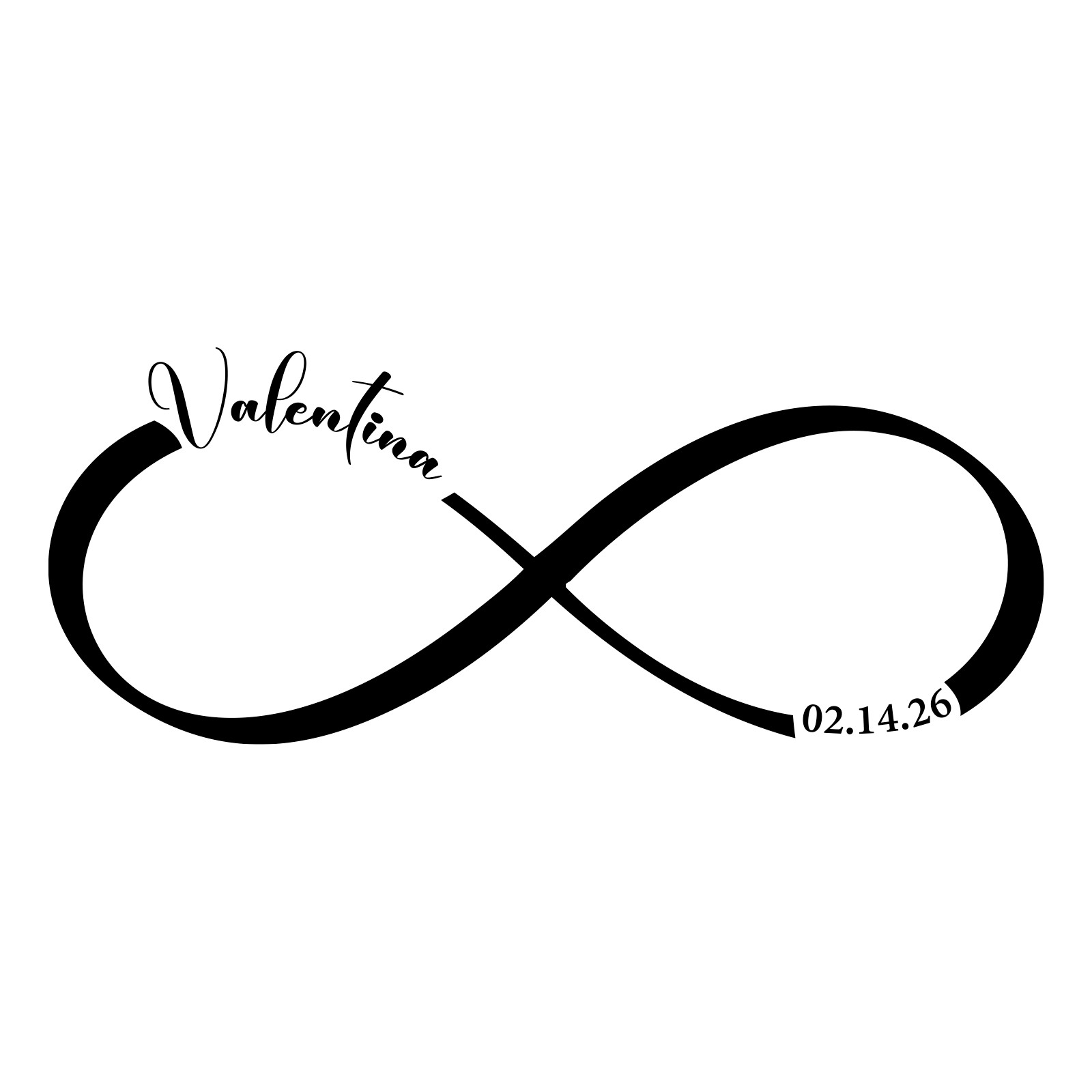 Infinity Symbol Custom Name Date Vinyl Decal Personalized Birthday Sticker 8×3.5