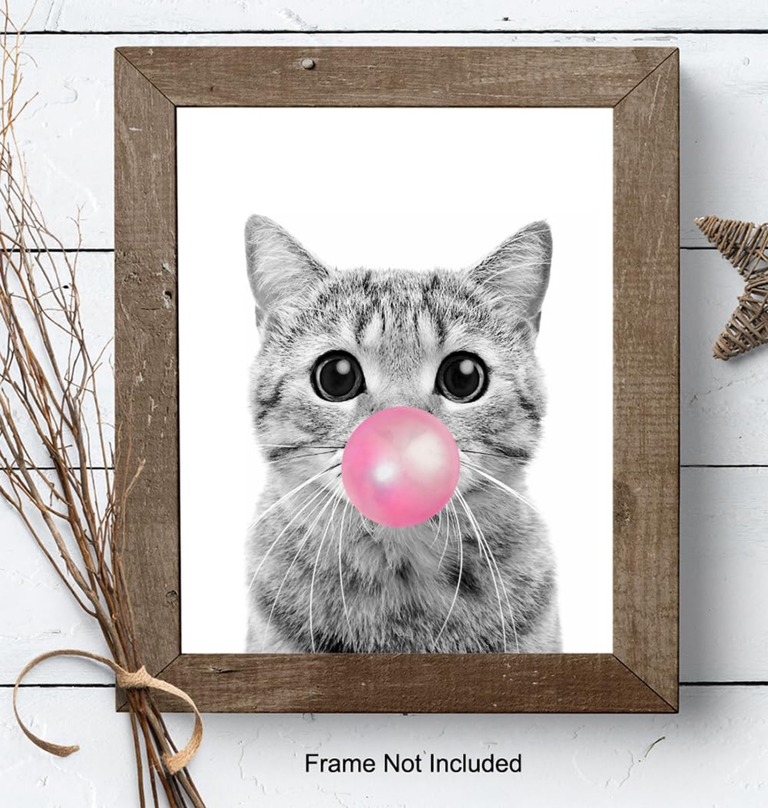Tabby cat Wall Art 11×14 – Cute Cat Nursery Wall Decor for Girls Bedroom, Kid…