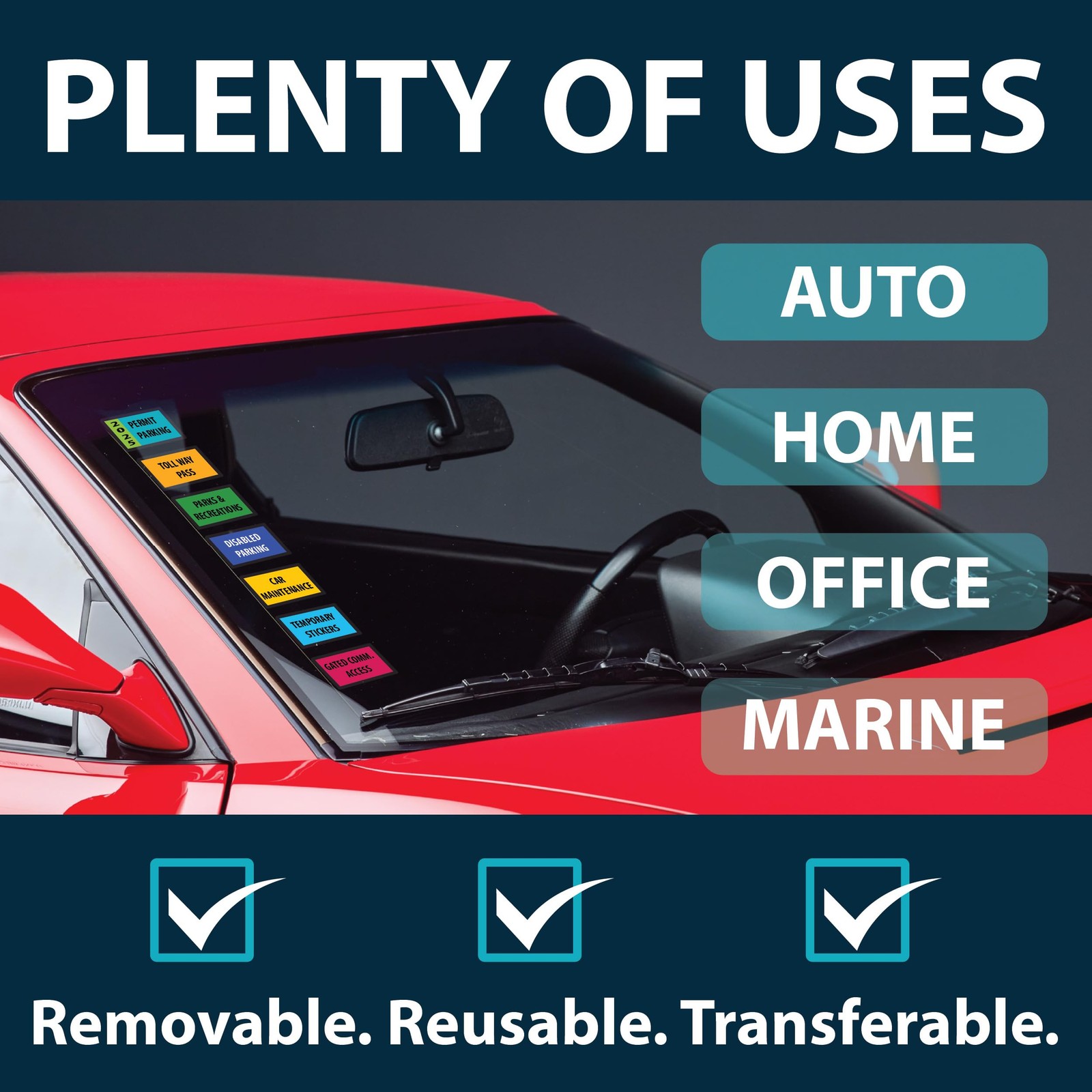 Windshield Sticker Decal – Easy Apply, Removable, Residue-Free, Precision-Cut