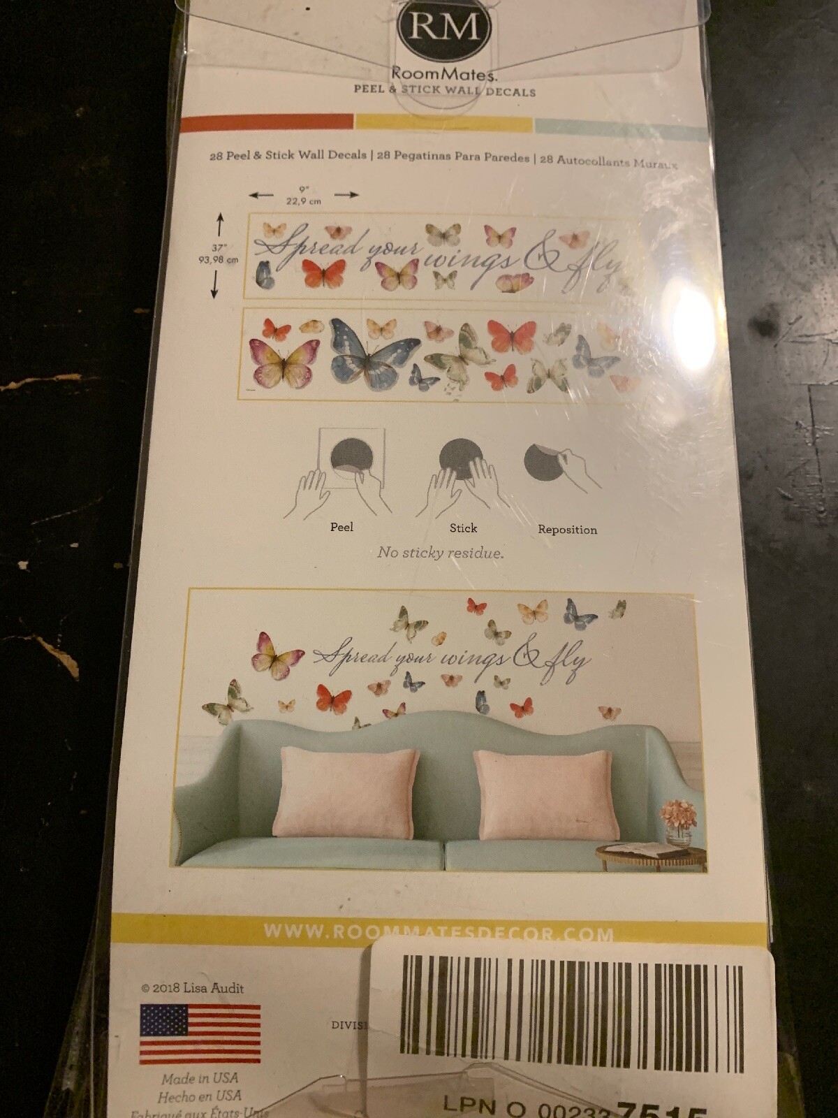 Peel & Stick Wall Decals: 28 Count (New)