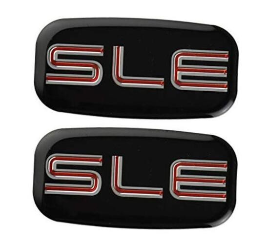 2X SLE Emblems 3D Nameplate Sticker Replacement for GMC Chevrolet Sierra