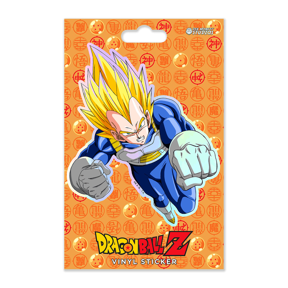 Official Dragon Ball Z SSJ Vegeta Holographic Sticker Vinyl Decal DBZ – 3.5×5.5