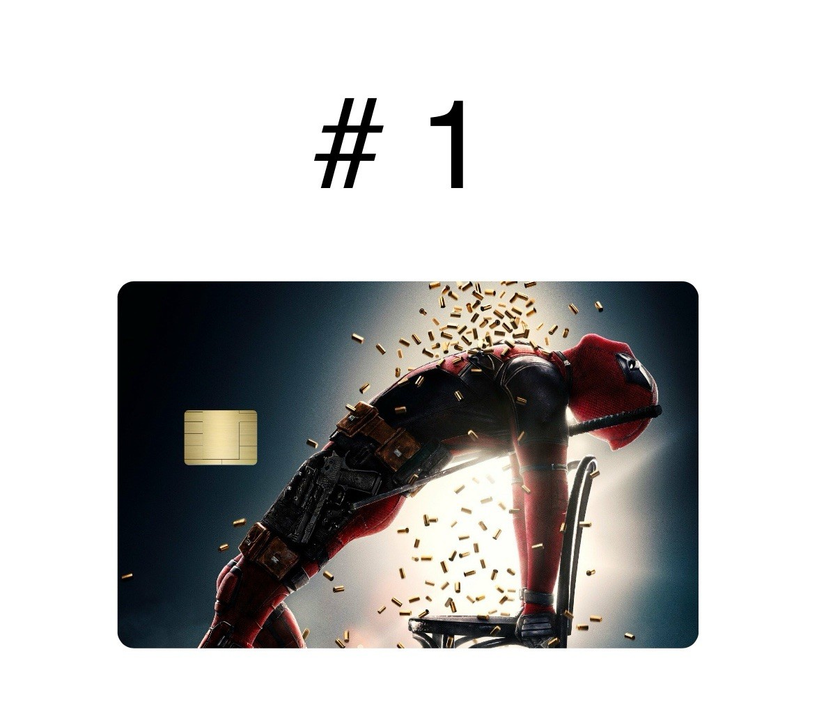 2 Deadpool Premium Print Bank Card Vinyl Skins Small Chip. Choose Any 2