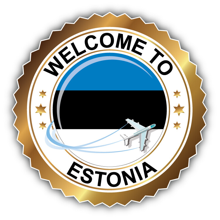 Estonia Flag Welcome Label Car Bumper Sticker Decal