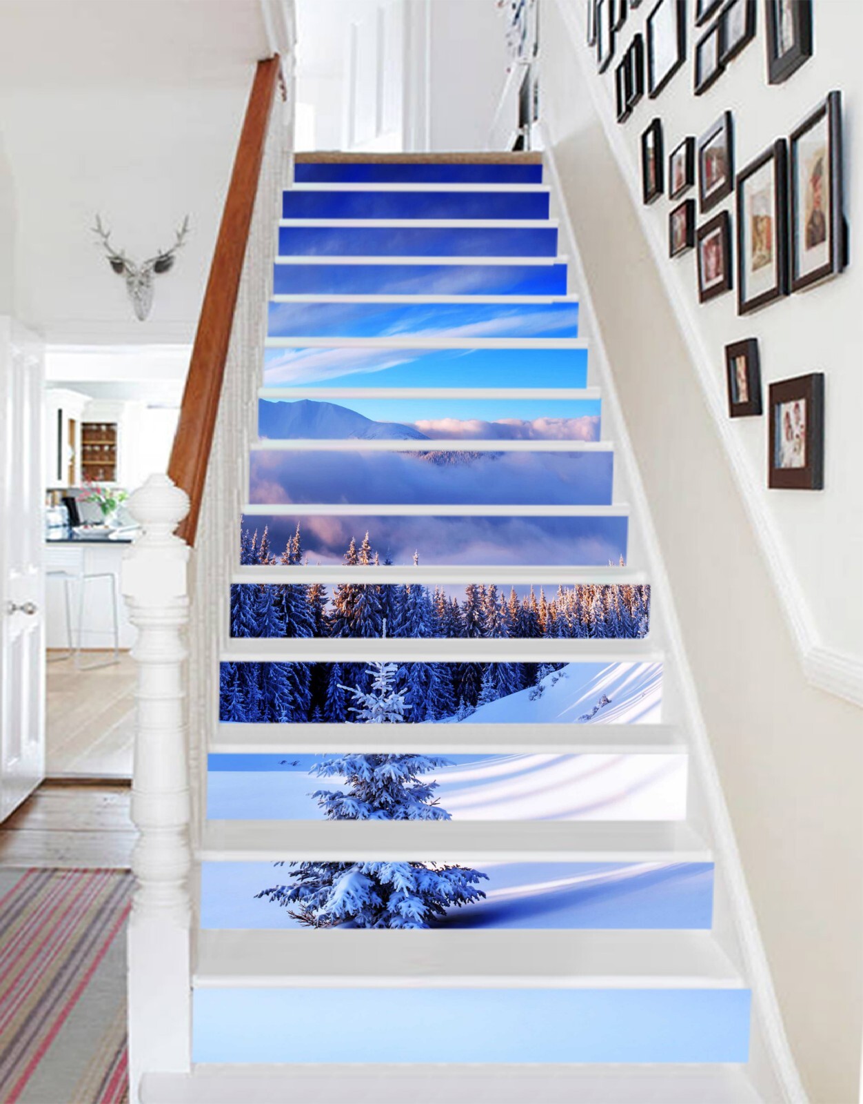 3D Snow Trees AZ1346 Stair Risers Decoration Mural Vinyl Wallpaper Kay