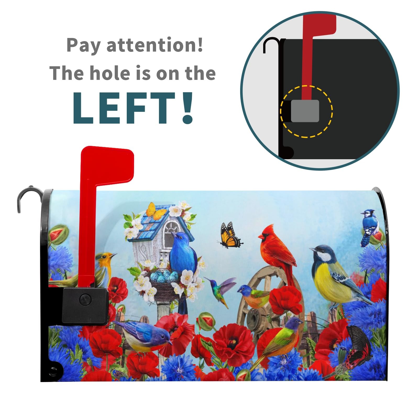 Anyako Spring Cardinal Birds Mailbox Covers Magnetic 21×18 inch,
