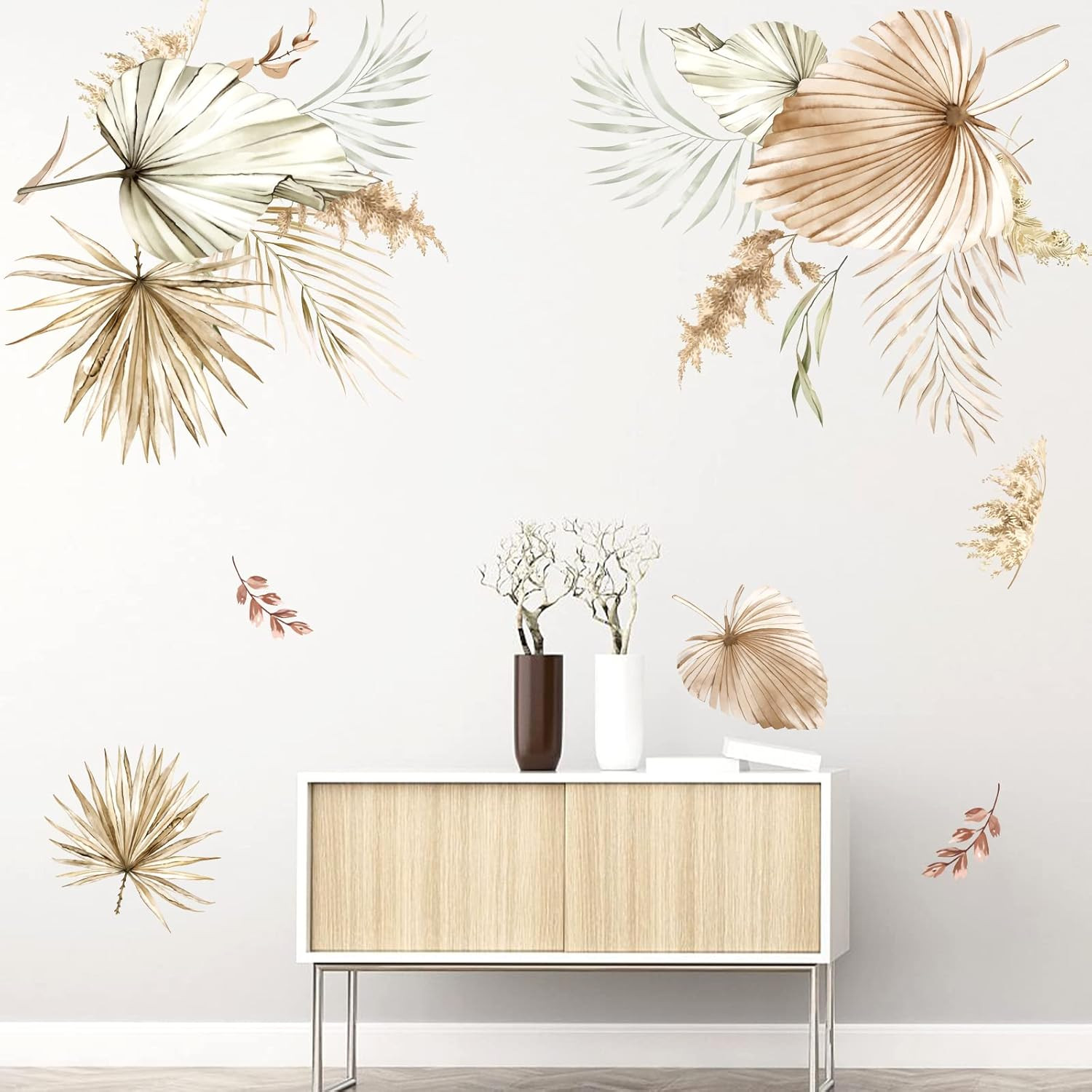 Boho Palm Leaves Wall Decals Large Leaf Plants Wall Stickers Decor Bedroom Livin