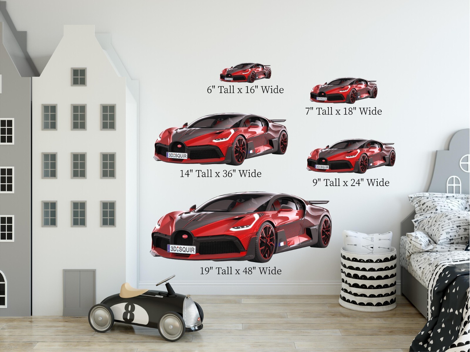 Super Car Wall Decal – Bugatti Divo Ladybug Vinyl Wall Graphic Wall Sticker