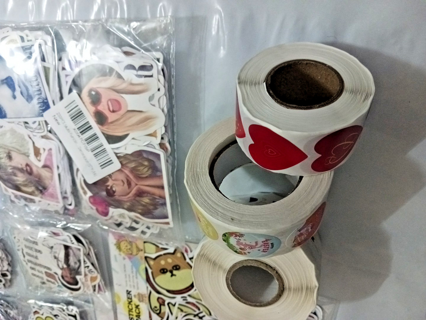 Sticker Lot. over 1000 stickers. spiderman, taylor S, animals, monsters, hearts