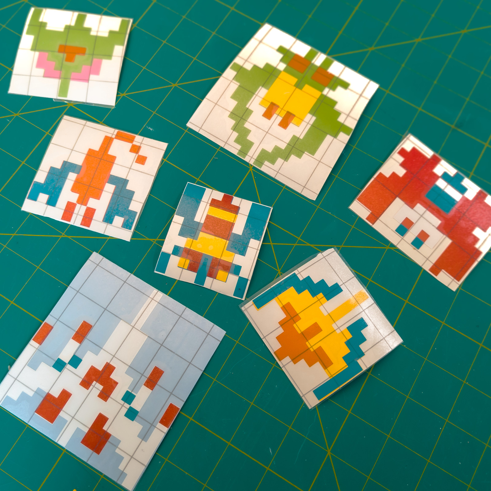 80s Galaga Arcade Sprites Vinyl Decals for Car Windshield, Laptop, or Anywhere